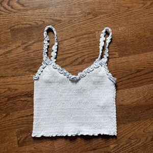 Elegant White Ruffled Camisole